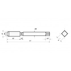 UNF gépi menetfúró CSH C/39° DIN371/376 HSS-E