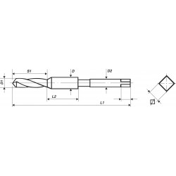 Gépi menetfúró HSS-E, CSH35,Form C,Balos